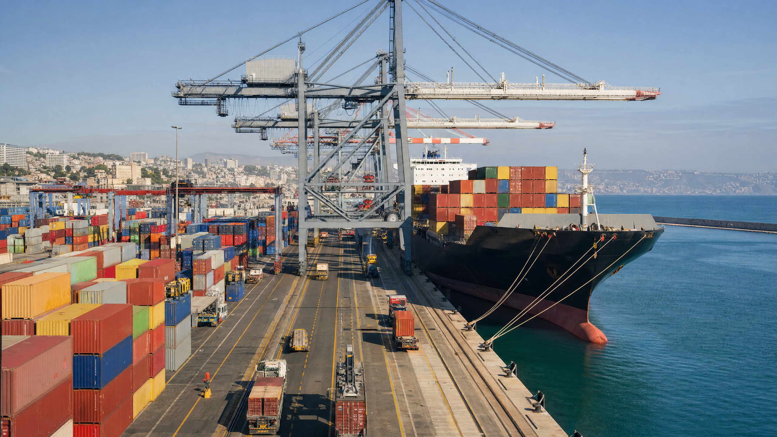 Containerterminal mit Ocean-Containerschiff